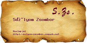 Sólyom Zsombor névjegykártya